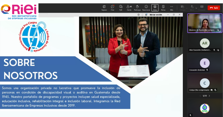 Imagen primera ponencias del seminario web a cargo de María de los Ángeles Soberanis del Benemérito Comité Pro-Ciegos y Sordos de Guatemala